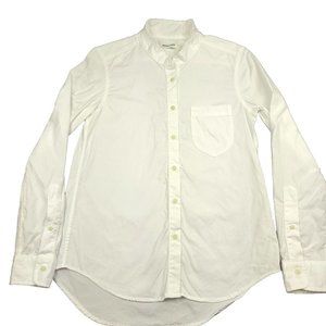 Taylor Stitch Womens‎ S Shirt Button Down White Long Sleeve Stand Up Collar 002